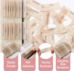 Mr. Pen Bible Tabs - 75 Transparent Cappuccino Laminated Tabs for Women and Men, Study Bible Index Tabs and Labels