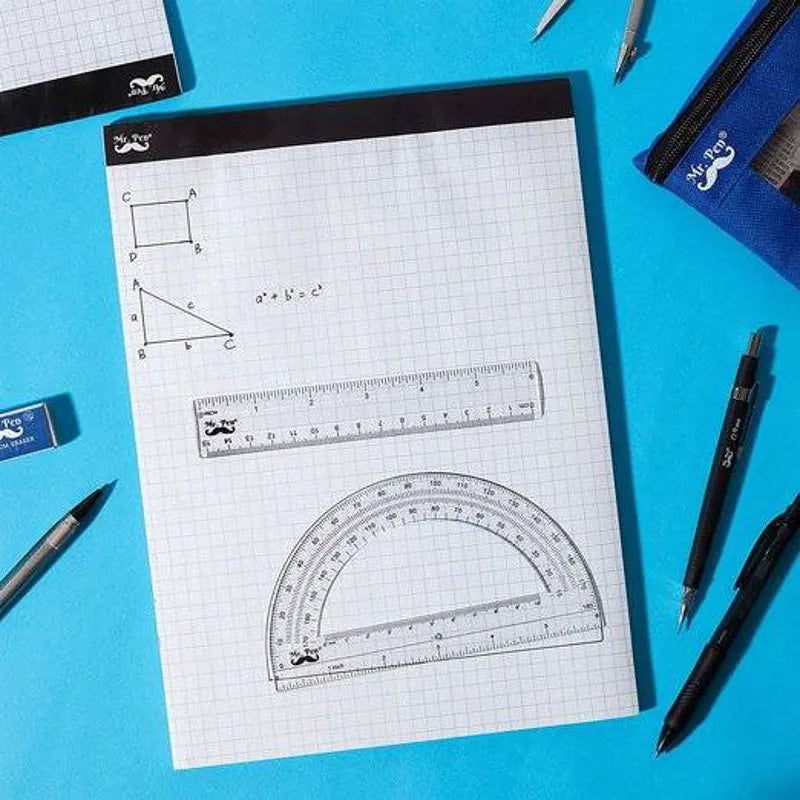 Graph Paper Pad 11x8.5, 5x5 Grid, 3-Hole Punched, 55 Sheets
