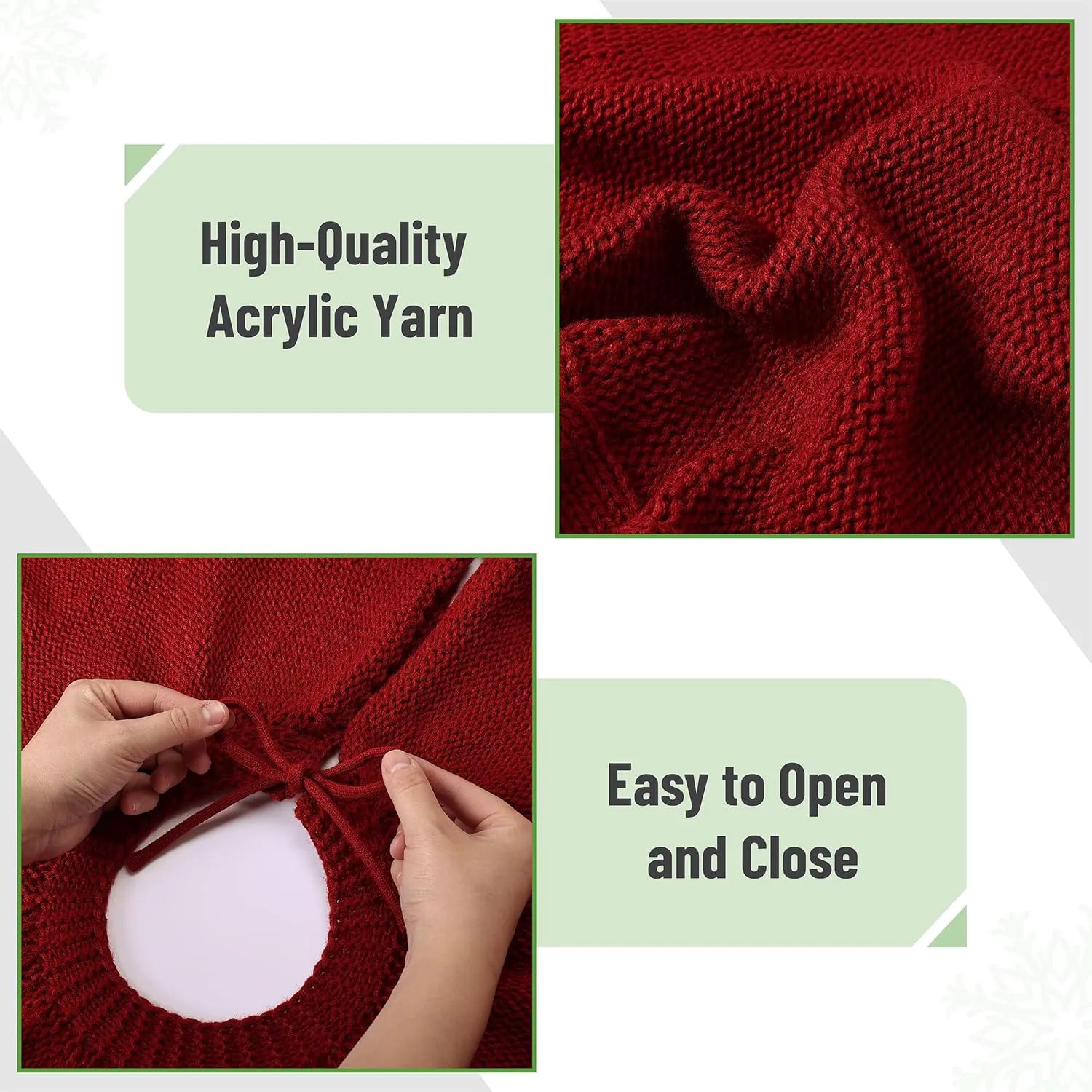 Mr. Pen Small Christmas Tree Skirt, 24 Inch, Red Knitted Xmas Tree Skirt