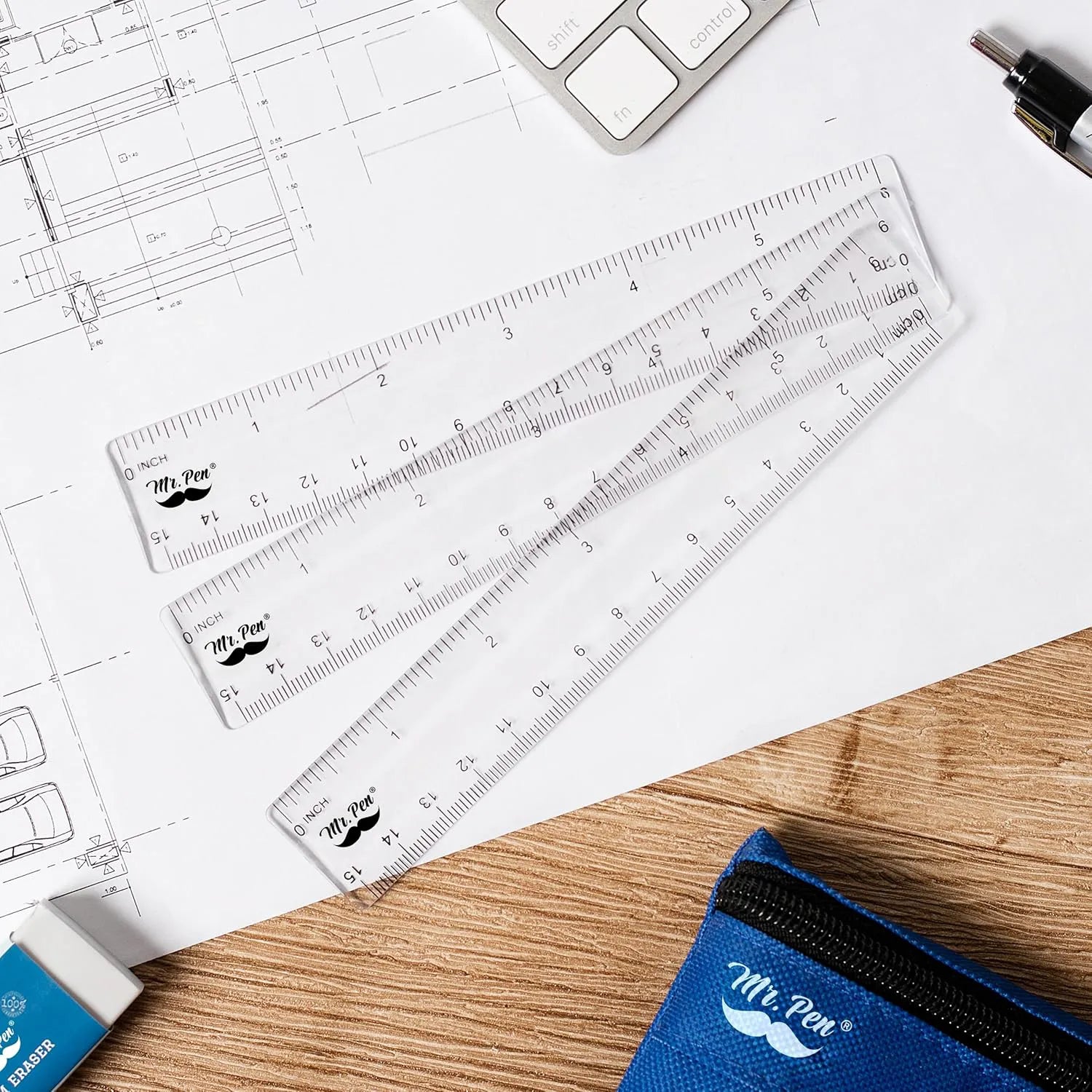Clear Plastic Rulers 6 Inch (24 Pack) - Metric & Imperial