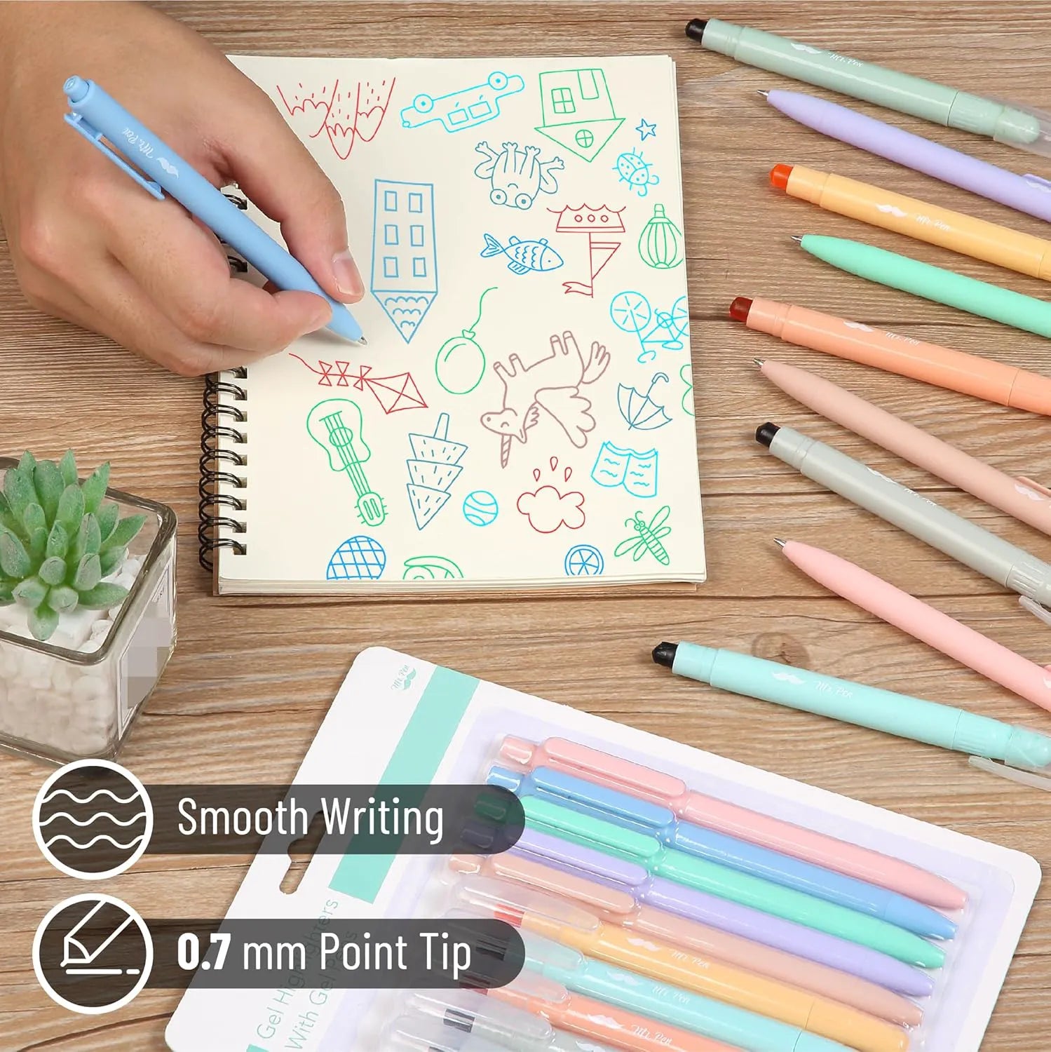 Mr. Pen Bible Highlighters & Pens, 10 Pack, Gel Highlighters, Cotton Candy Clouds, No Bleed Through