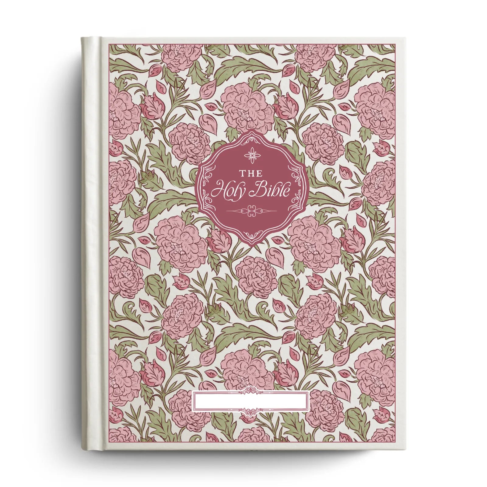 Custom Peony Meadow Notetaking Bible with Personalized Name Plate