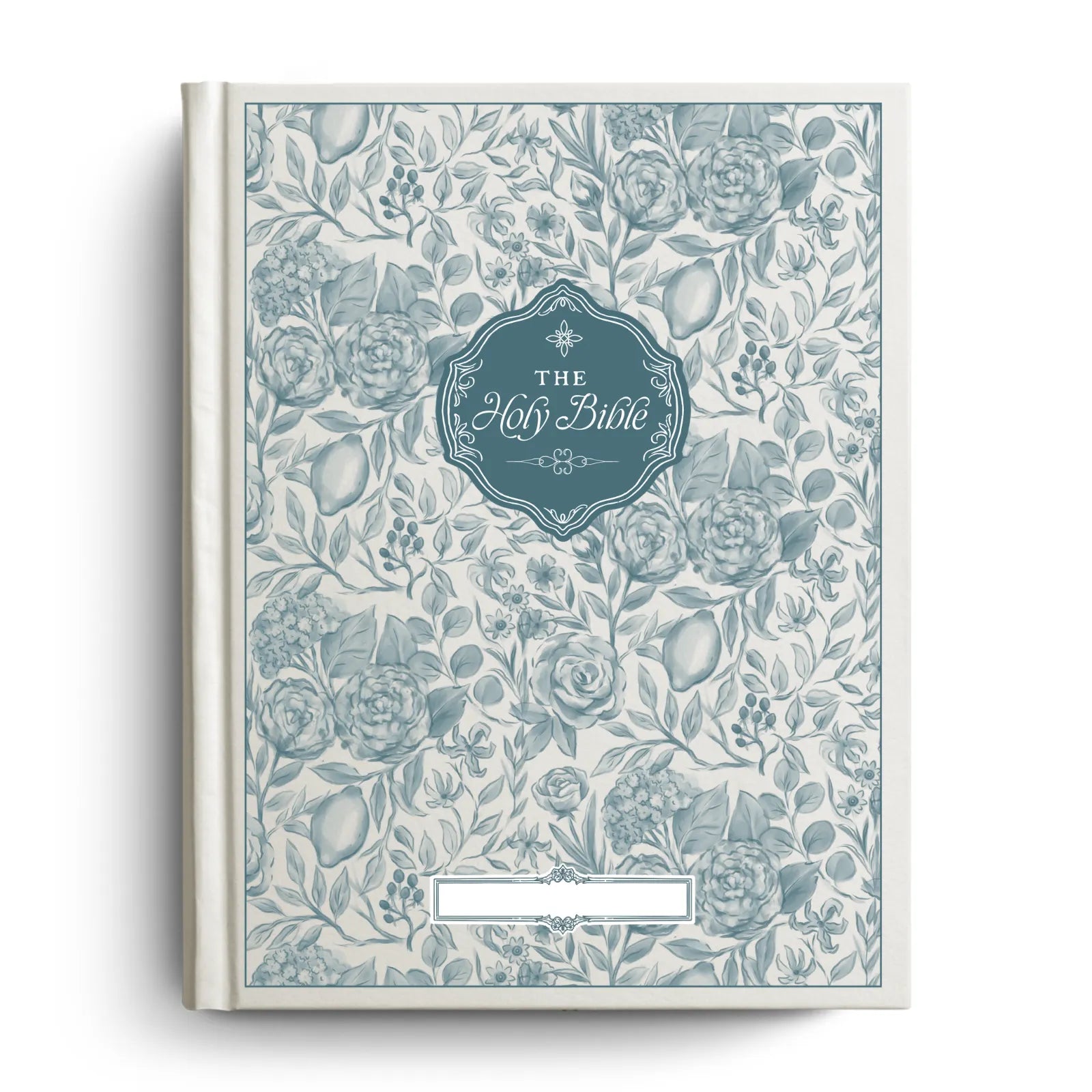Custom Floral Citrus Bible with Personalized Name Plate for Notetaking
