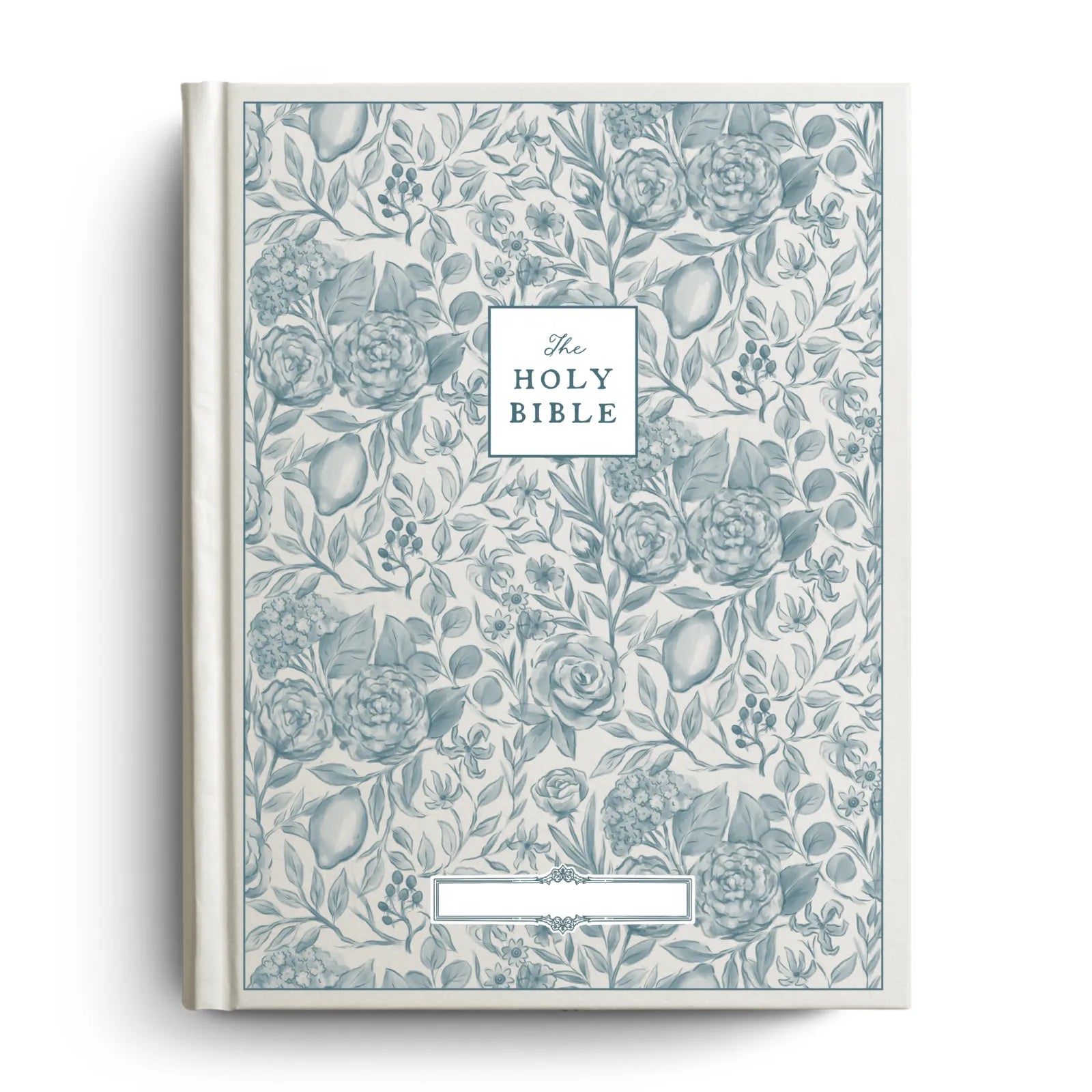 Custom Floral Citrus Bible with Personalized Name Plate for Notetaking