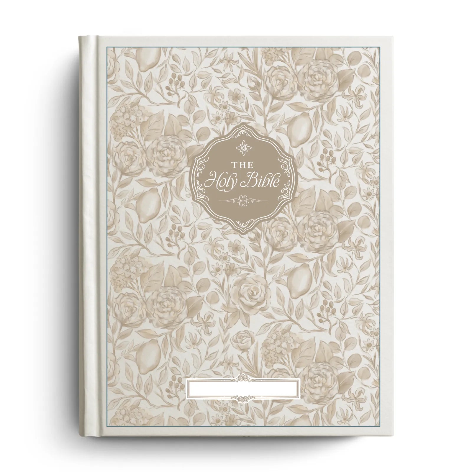 Custom Floral Citrus Bible with Personalized Name Plate for Notetaking