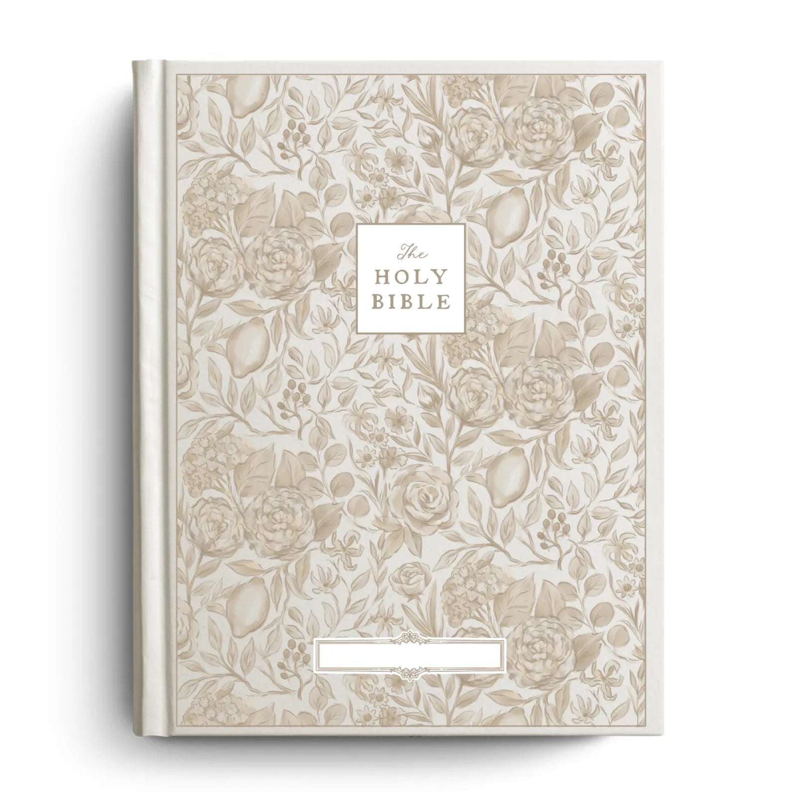 Custom Floral Citrus Bible with Personalized Name Plate for Notetaking