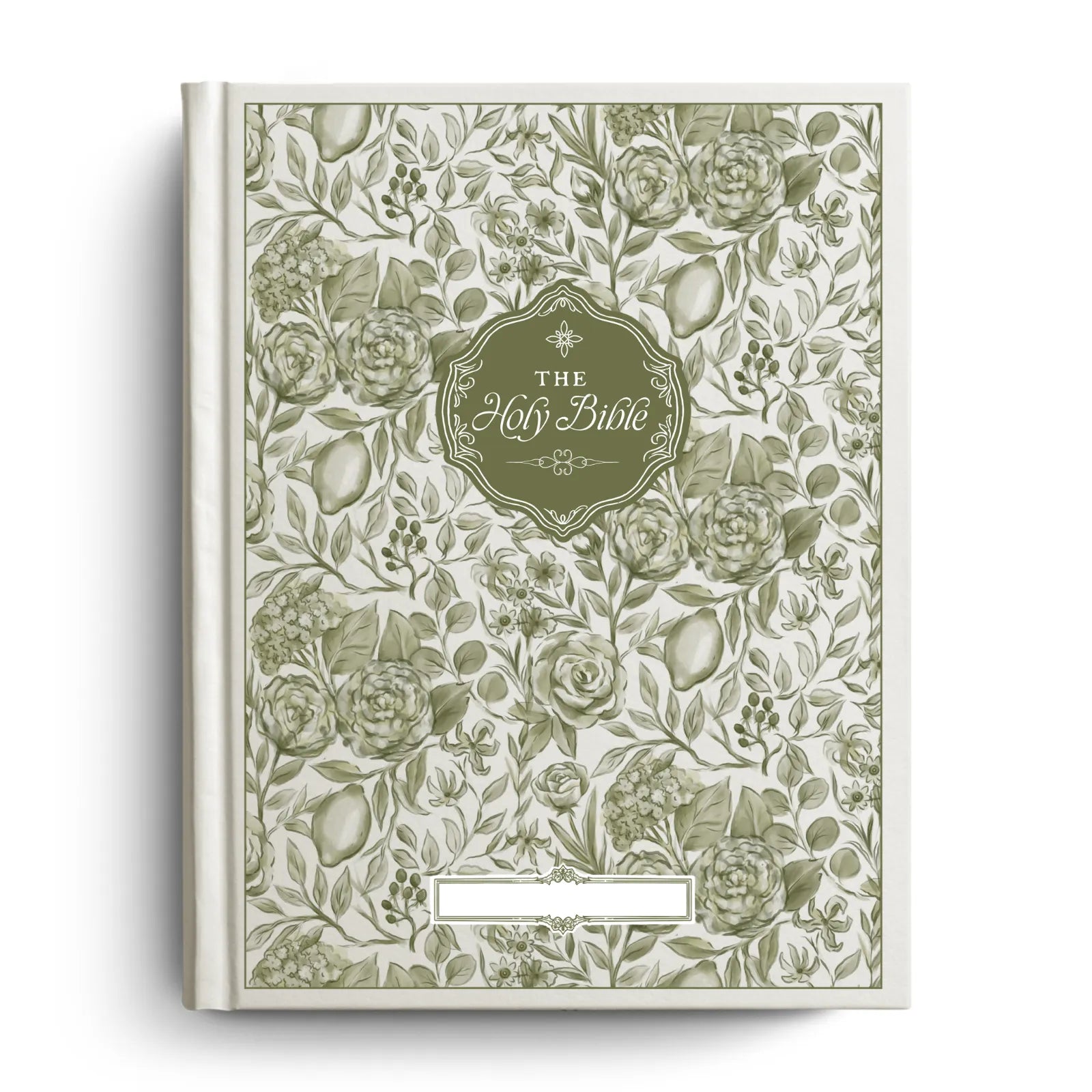 Custom Floral Citrus Bible with Personalized Name Plate for Notetaking