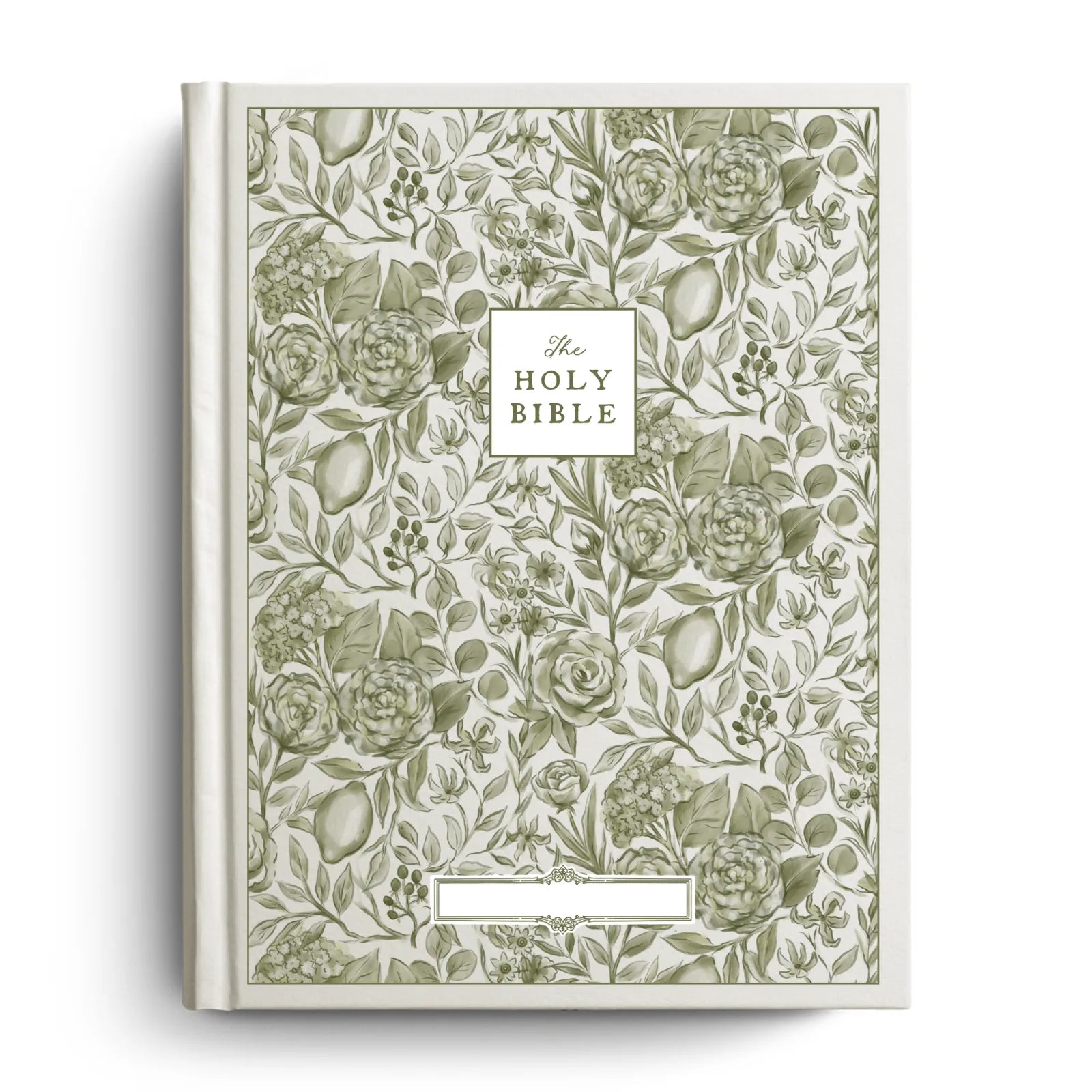 Custom Floral Citrus Bible with Personalized Name Plate for Notetaking