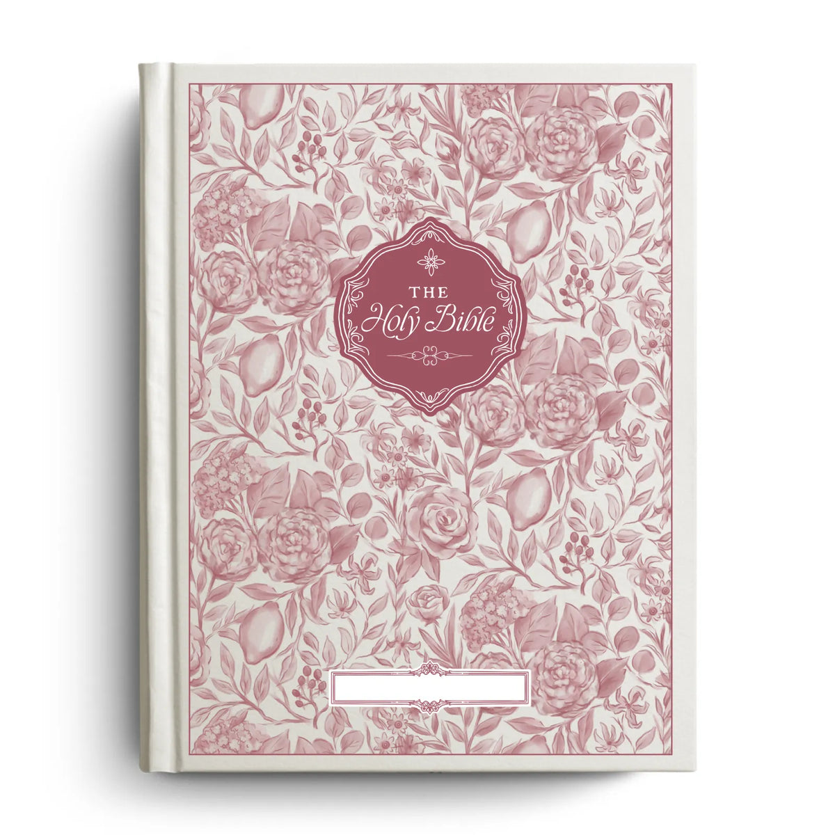 Custom Floral Citrus Bible with Personalized Name Plate for Notetaking