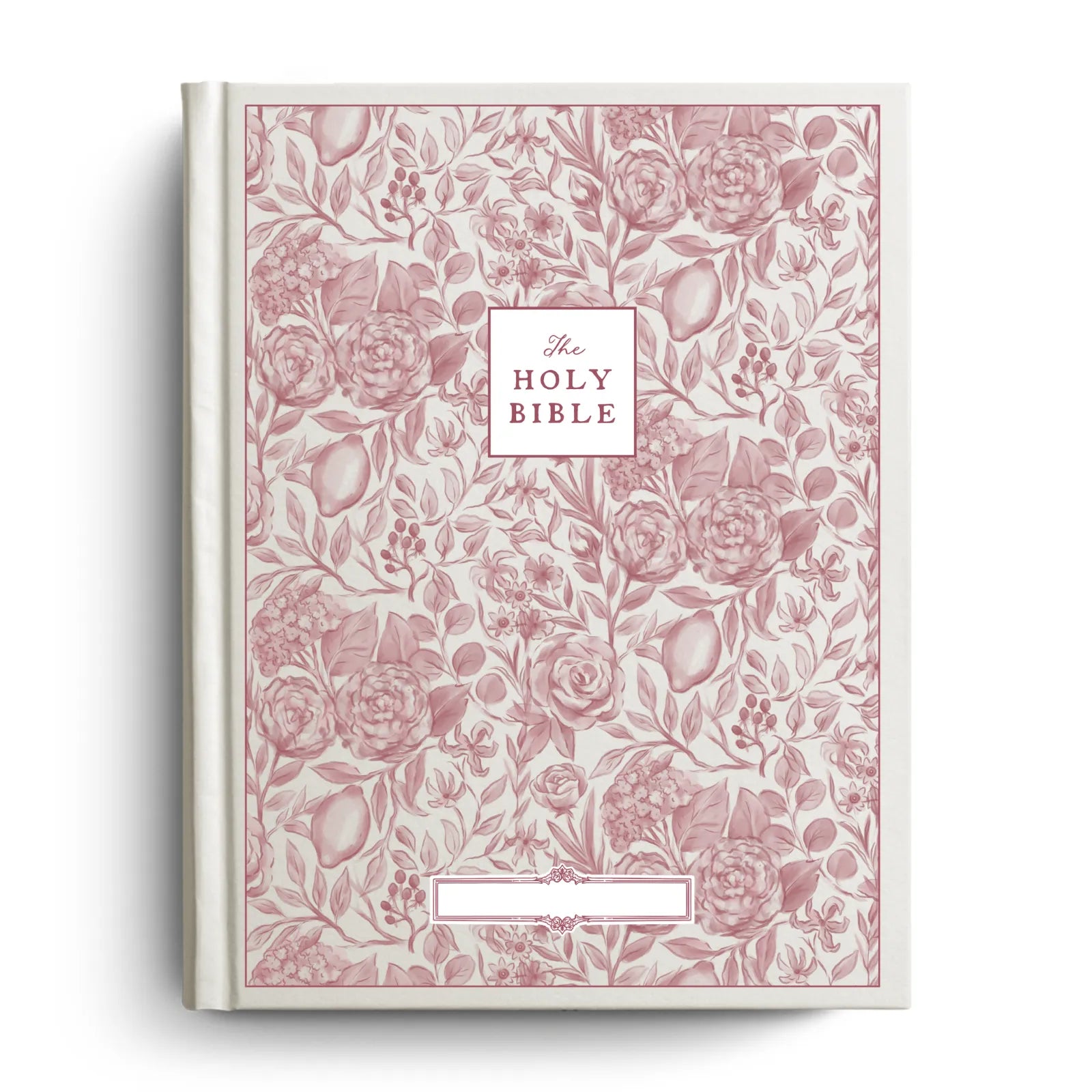 Custom Floral Citrus Bible with Personalized Name Plate for Notetaking