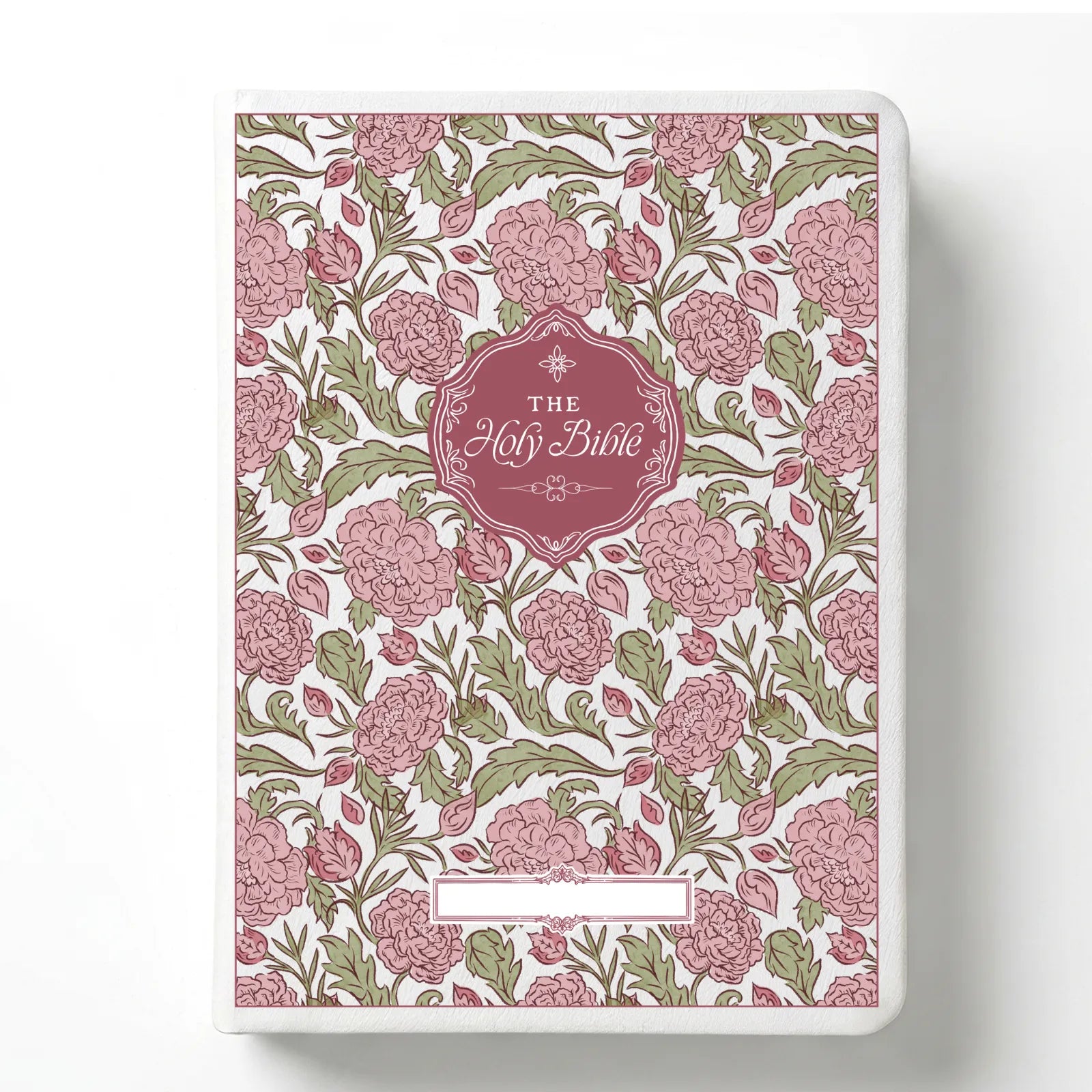 Custom Peony Meadow Notetaking Bible with Personalized Name Plate