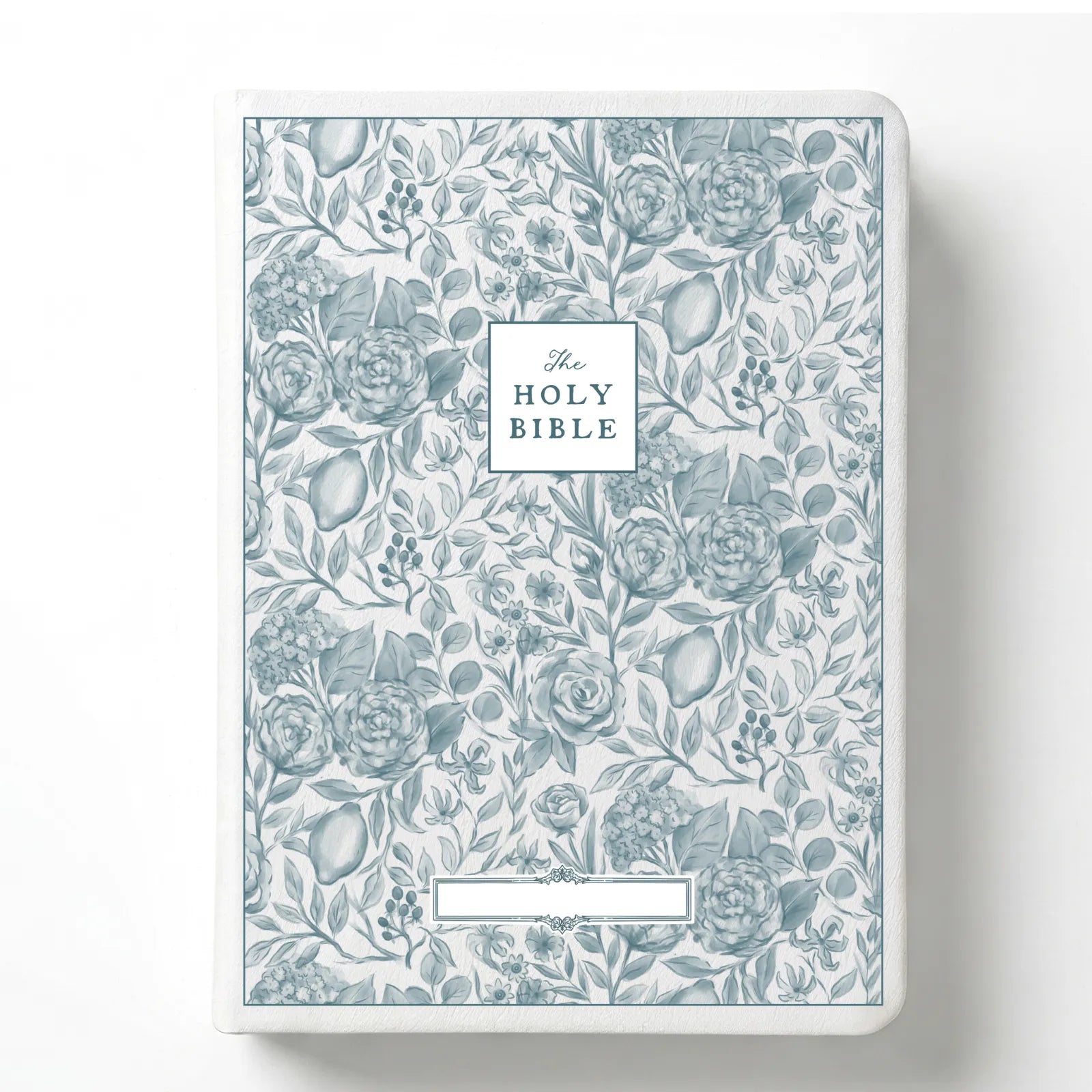 Custom Floral Citrus Bible with Personalized Name Plate for Notetaking