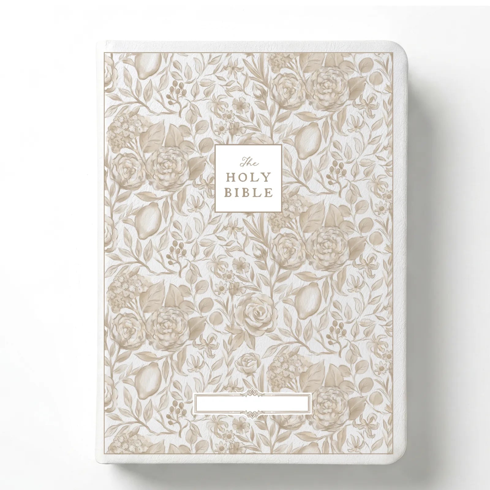 Custom Floral Citrus Bible with Personalized Name Plate for Notetaking