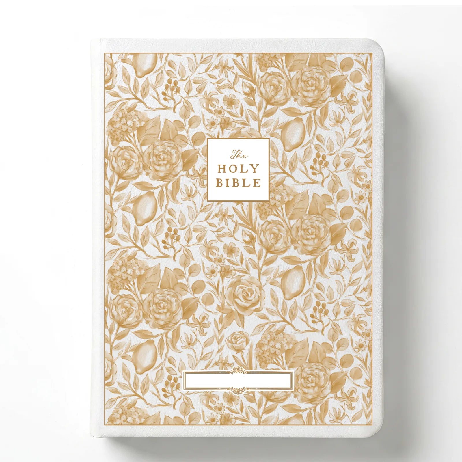 Custom Floral Citrus Bible with Personalized Name Plate for Notetaking