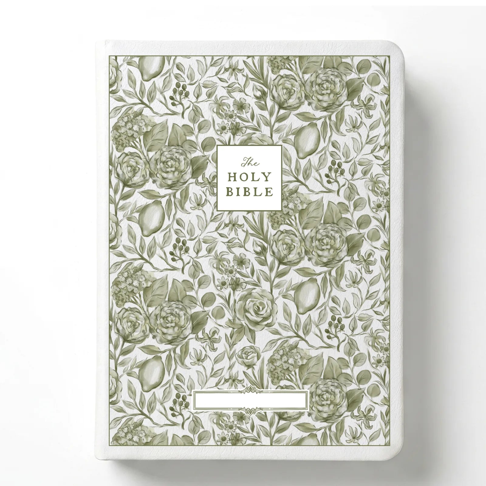 Custom Floral Citrus Bible with Personalized Name Plate for Notetaking