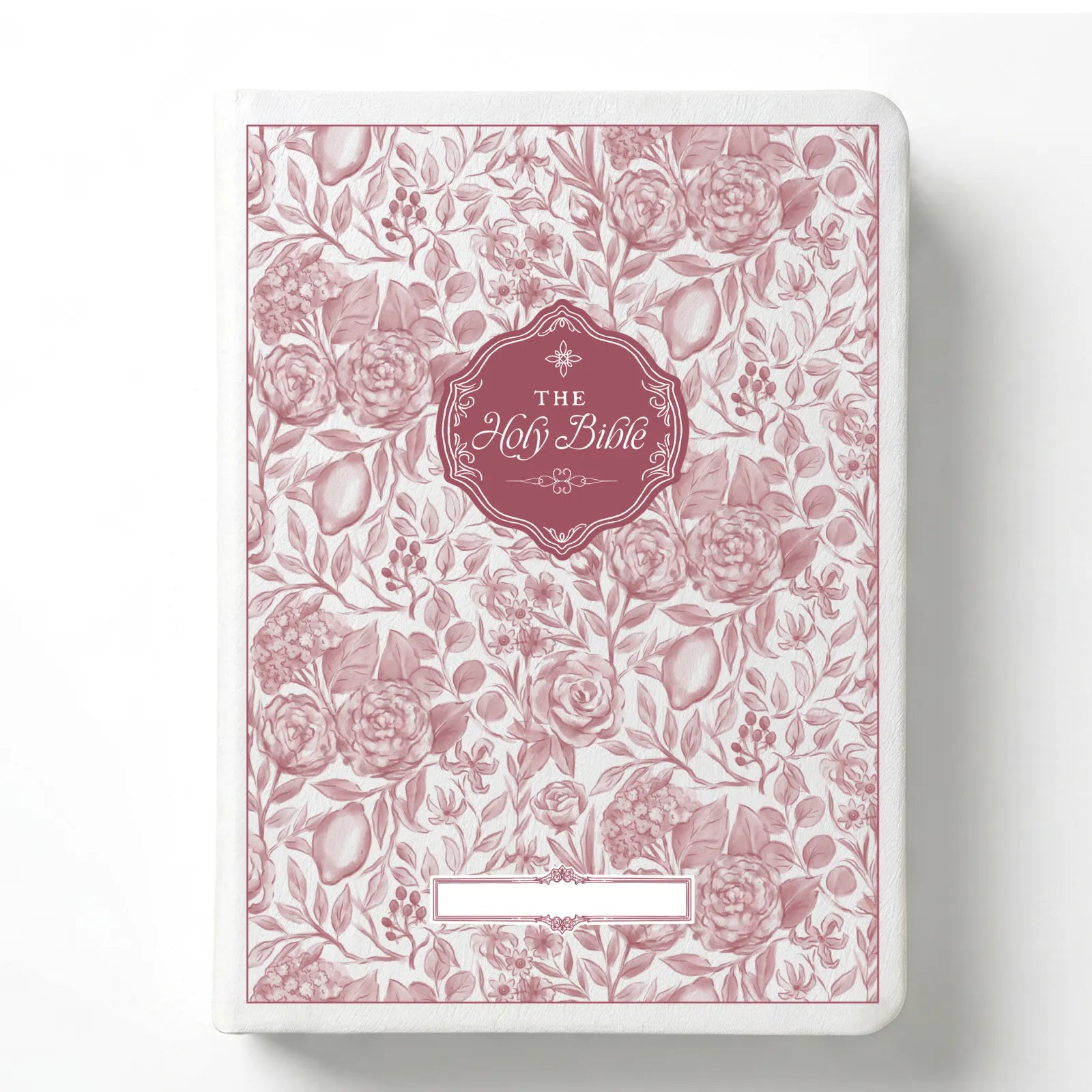 Custom Floral Citrus Bible with Personalized Name Plate for Notetaking