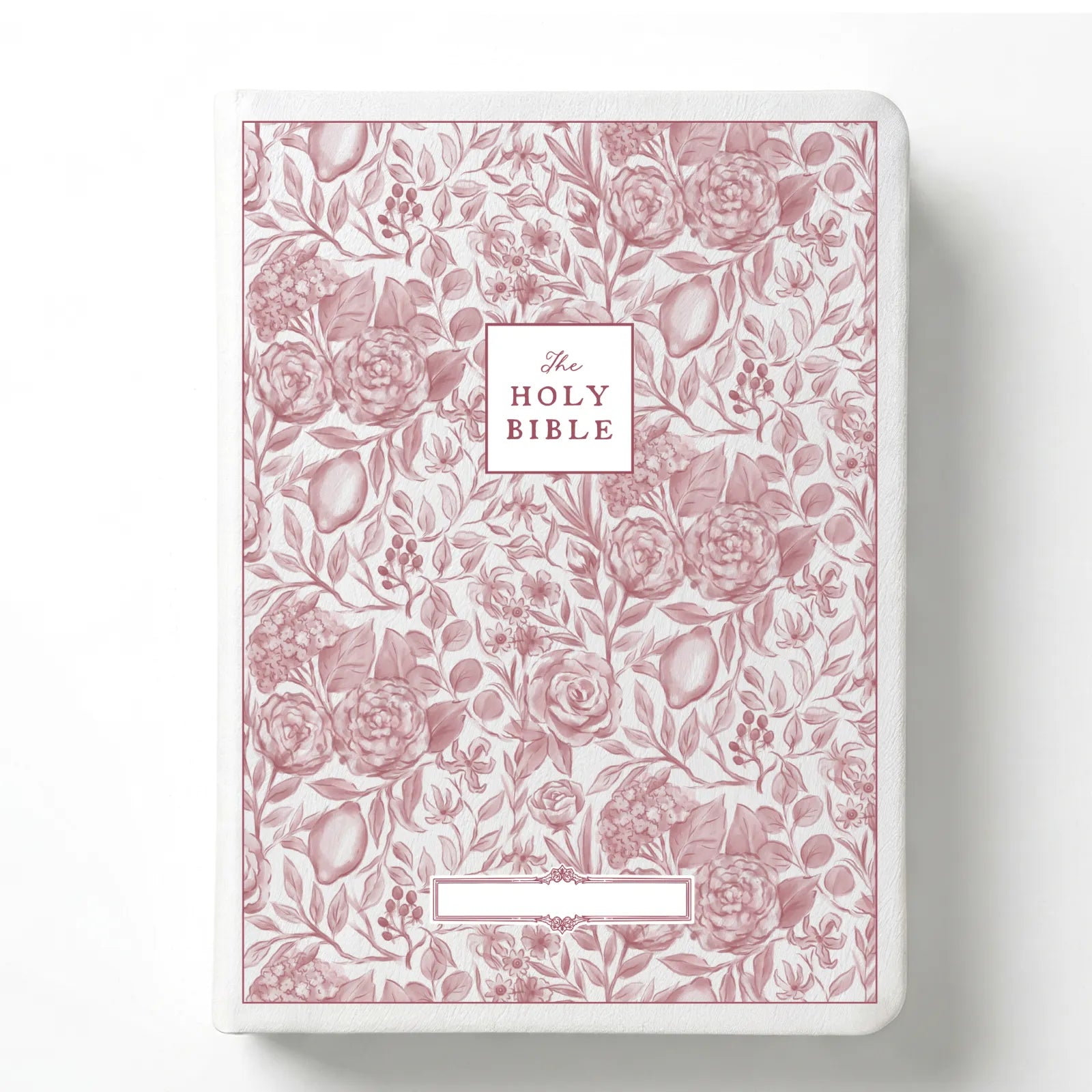 Custom Floral Citrus Bible with Personalized Name Plate for Notetaking