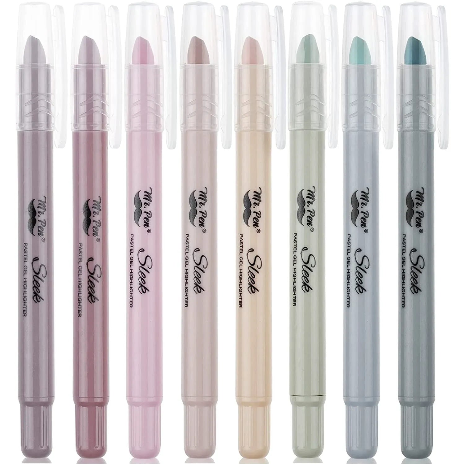 Gel Highlighters, 8 Pack, No-Bleed, Twist-Up Design, Sharpenable Tips, Smooth Glide, Perfect for Bible Pages