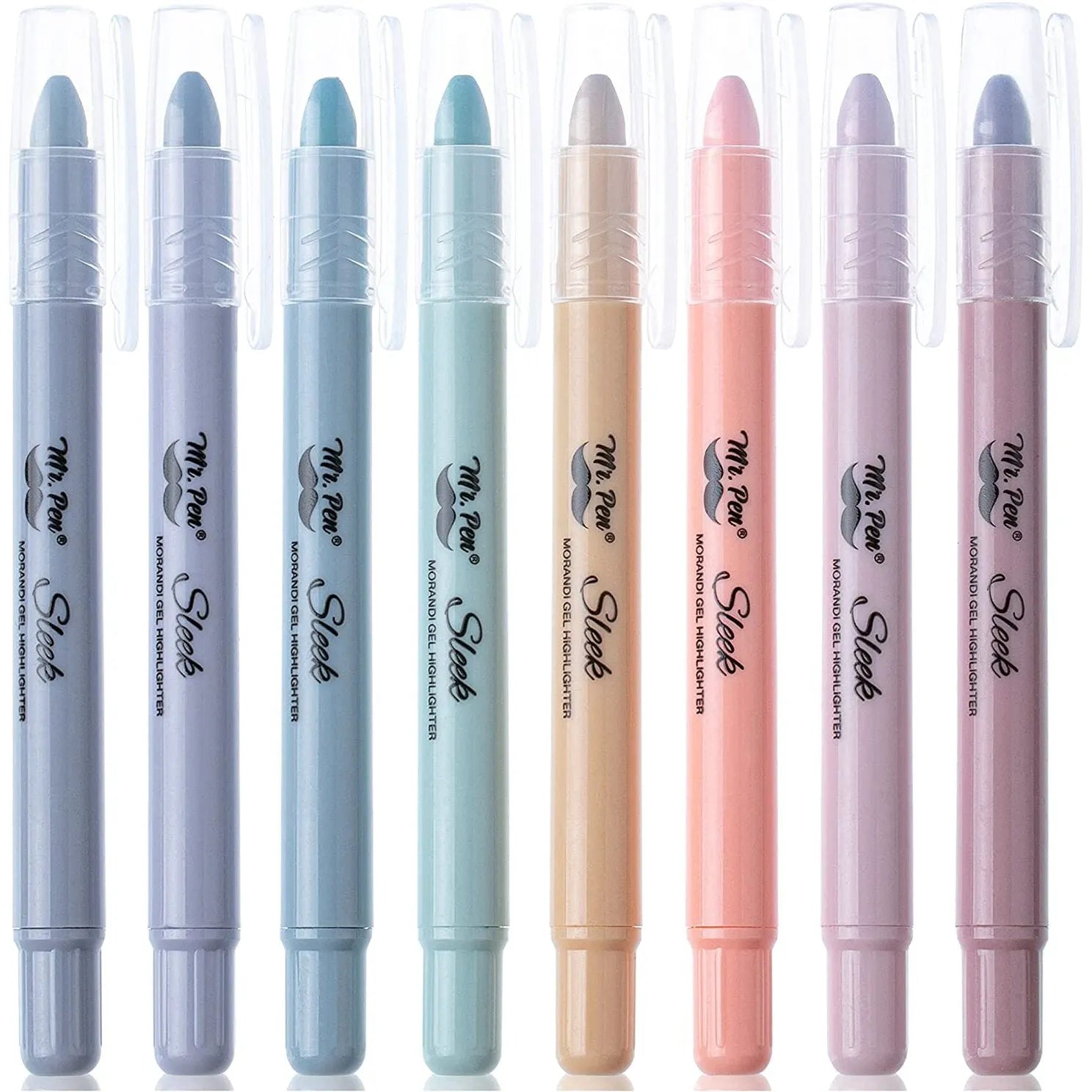 Gel Highlighters, 8 Pack, No-Bleed, Twist-Up Design, Sharpenable Tips, Smooth Glide, Perfect for Bible Pages