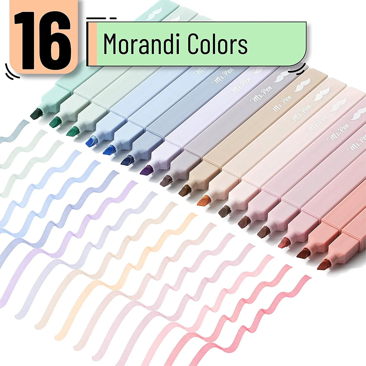 Aesthetic Highlighters, 16 Pack, Assorted Colors, No-Bleed Ink, Chisel Tip, Cute Bible-Safe Study Supplies