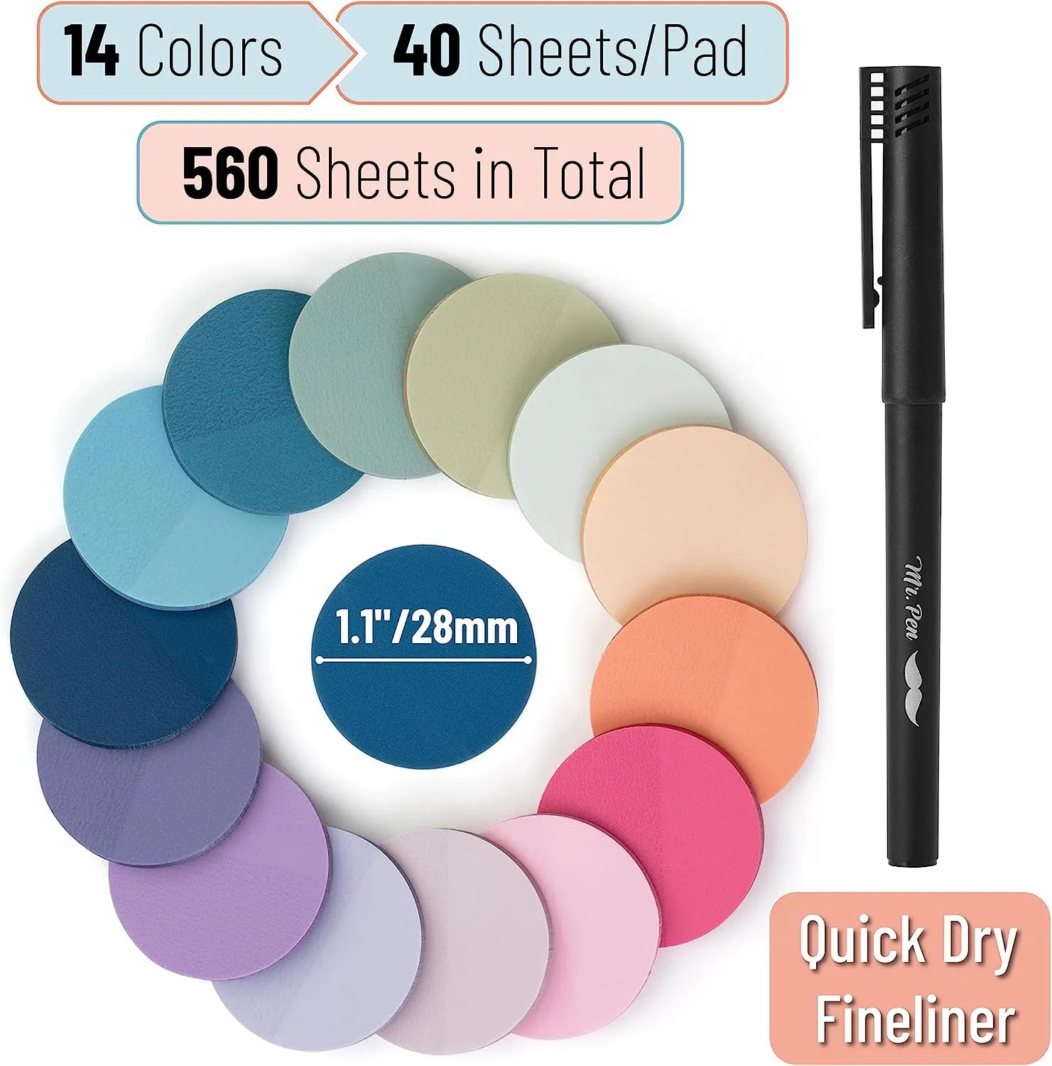 Round Transparent Sticky Notes (560 pcs)