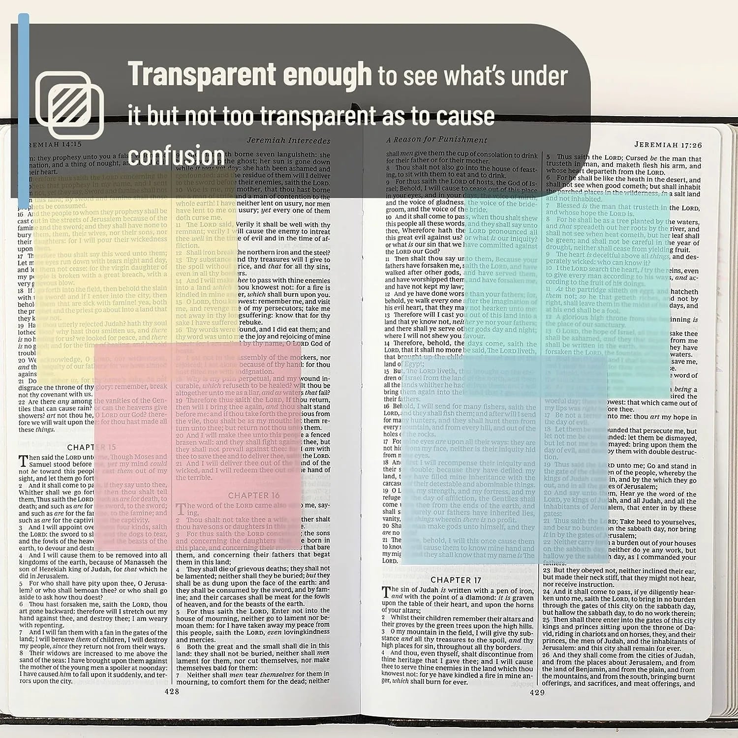 Pastel Transparent Sticky Notes 3x3