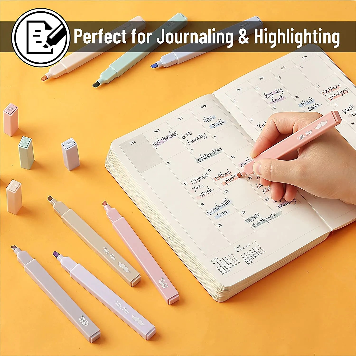 Aesthetic Highlighters, Chisel Tip, 16 Pack