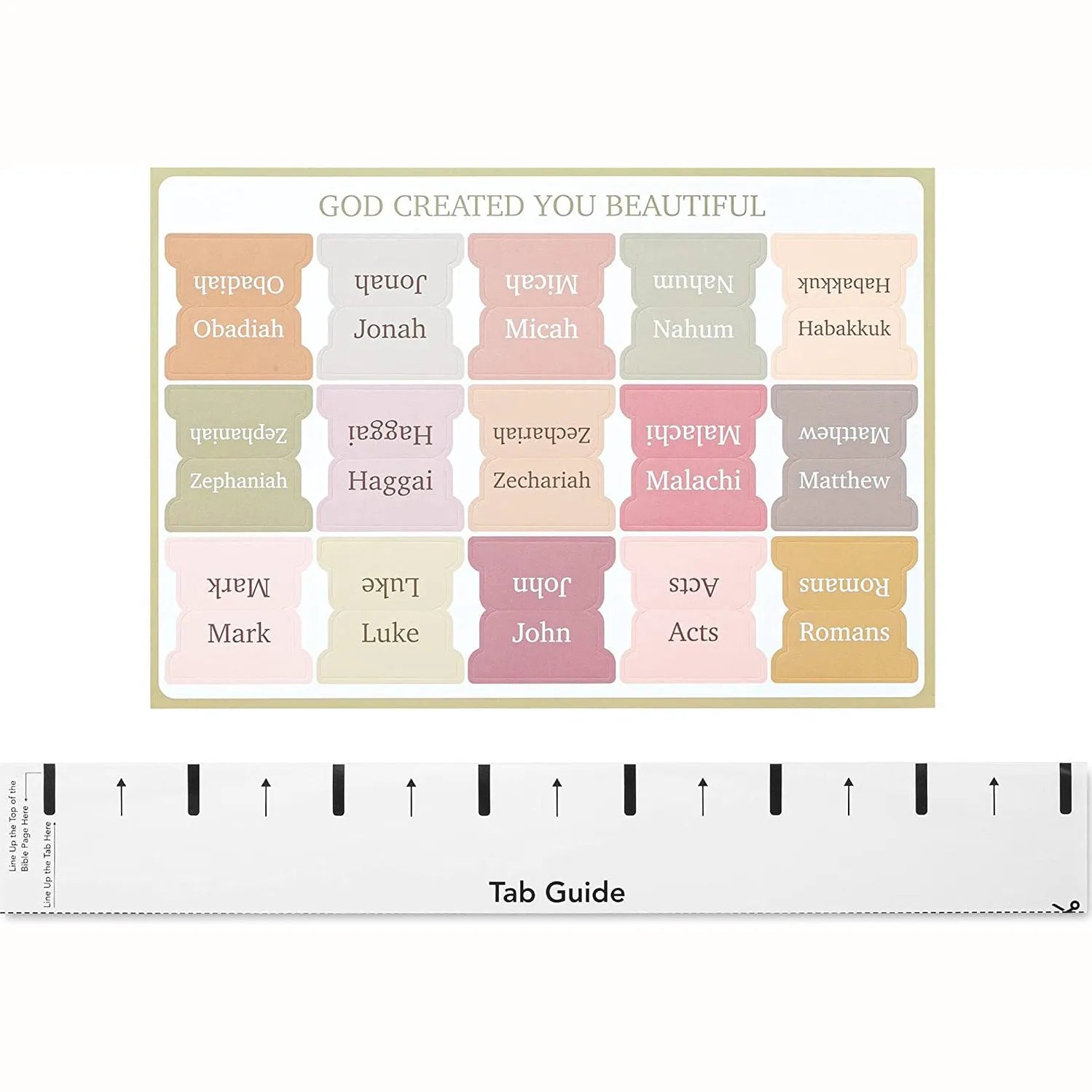 Laminated Bible Tabs (75 pcs) with Multiple Color Themes