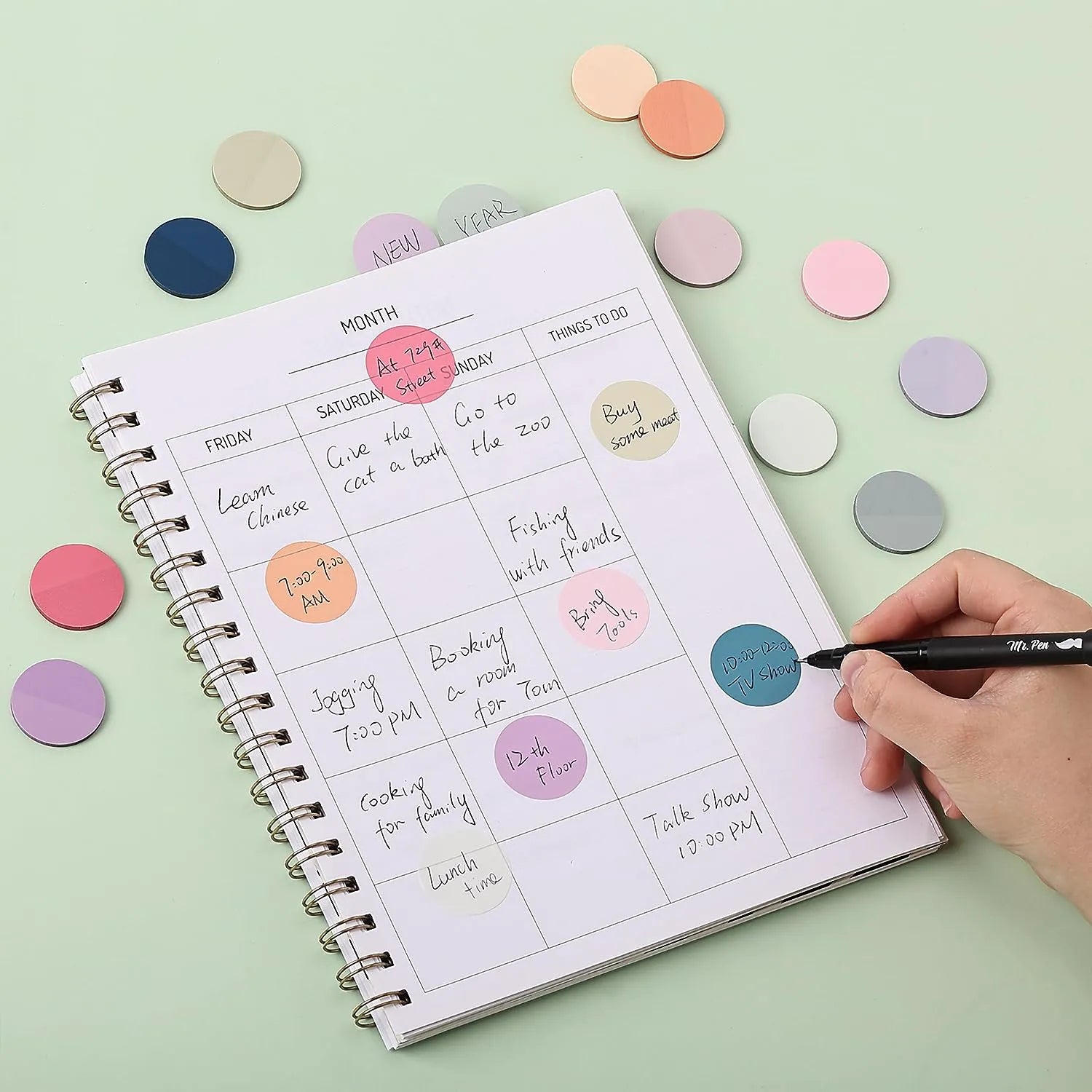 560 Pcs Transparent Sticky Notes, Pastel Colors, See-Through Round Tabs for Bible & Study