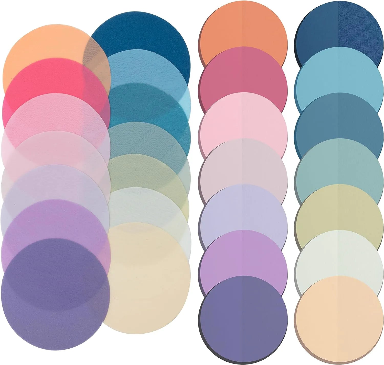 560 Pcs Transparent Sticky Notes, Pastel Colors, See-Through Round Tabs for Bible & Study